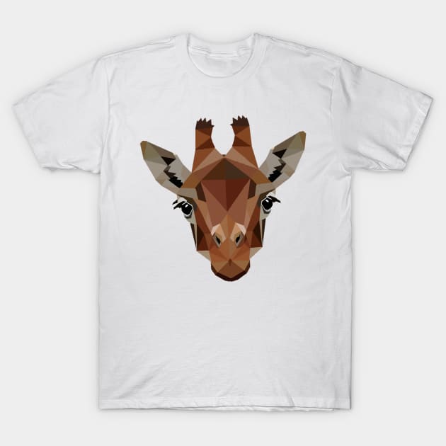 Polygonal Giraffe Design T-Shirt by deadlydelicatedesigns